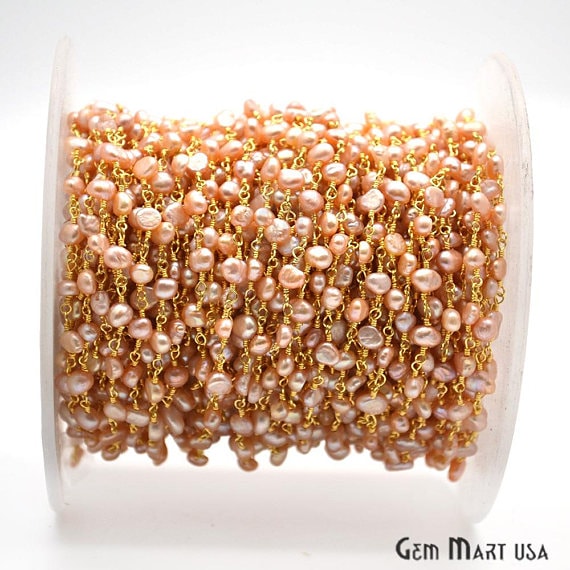 Pink Pearl Gold Plated...