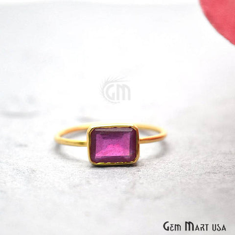 Ruby Stone 2.35ct Gold Vermeil 9x7mm Gemstone Wedding Ring - GemMartUSA