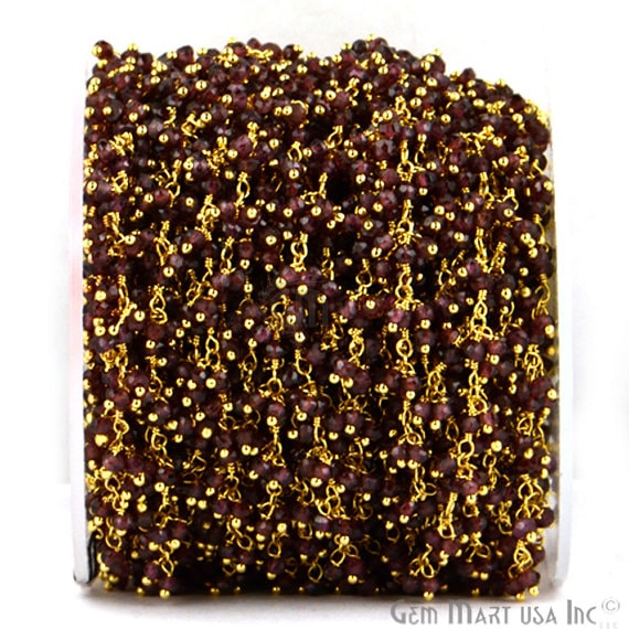 Rhodolite Faceted Beads Gold...