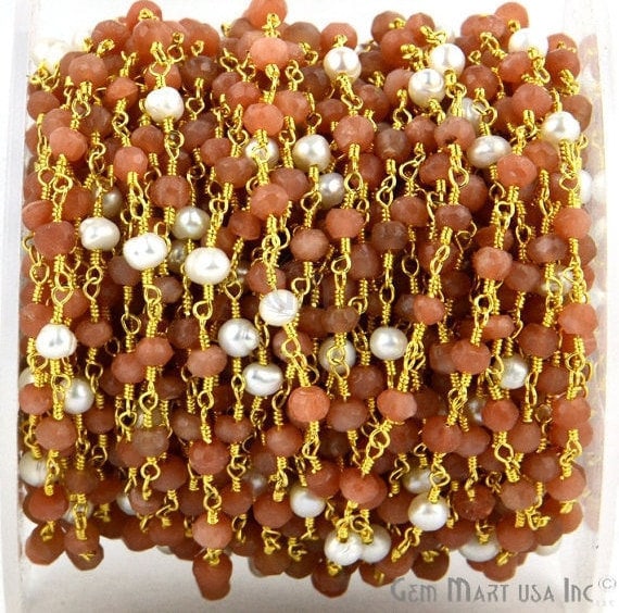 Sunstone With Pearl Gold...