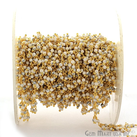 Howlite Faceted Beads Gold...