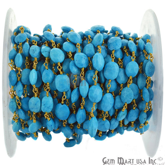 Turquoise 7x9mm Oval Gold...