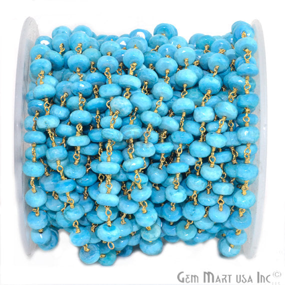 Turquoise Beads Chain, Gold...