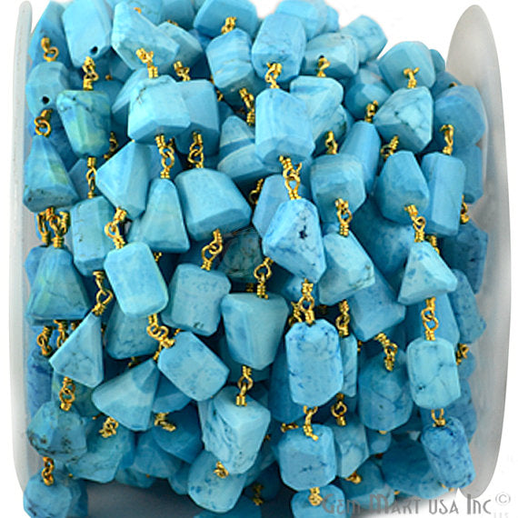 Turquoise 10mm Gold Plated...