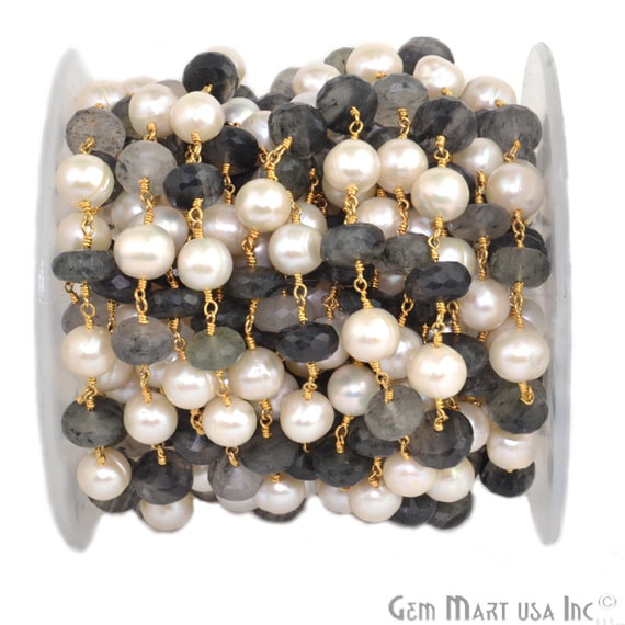 Rutilated With Pearl 8-9mm...