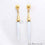 White Agate Spike Earring, 64x7mm Spike Shape 24k Gold Plated Gemstone Stud Earring (GPWA-90012) - GemMartUSA (763330789423)