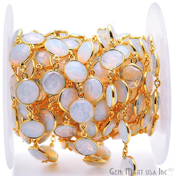 Opalite 12mm Round Gold...