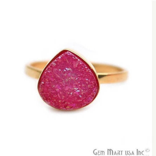 Hot Pink Heart Druzy...