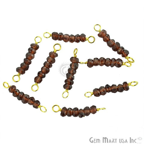 1 inch Garnet Pyrite, 4mm Round Gold Plated Beads Charm For Connector & Pendants (Gt-40001) - GemMartUSA