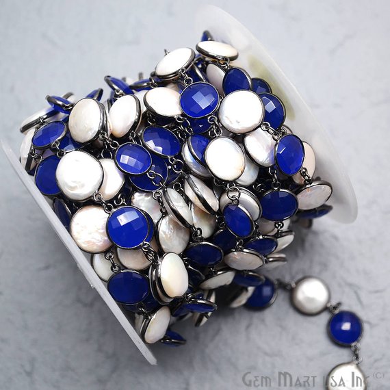 Blue Chalcedony and Pearl...