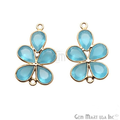 DIY Flower Shape Double Bail Gold Chandelier Finding Component 1pc (Pick Your Gemstone) - GemMartUSA