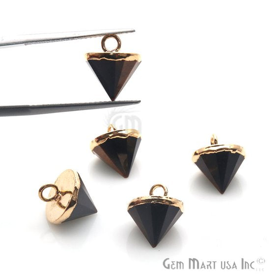 Gemstone 11x10mm Single Point Gold Bracelets Charm Connector (Pick Your Gemstone) - GemMartUSA