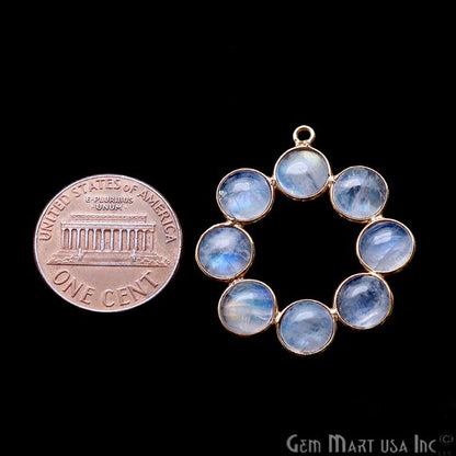 DIY Rainbow Moonstone 32x29mm Single Bail Chandelier Finding Component (Pick Your Metal) - GemMartUSA