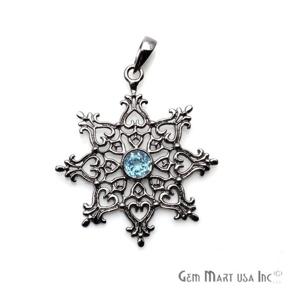 Snowflake Shape 44x38mm Gemstone...