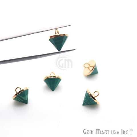 Gemstone 11x10mm Single Point Gold Bracelets Charm Connector (Pick Your Gemstone) - GemMartUSA