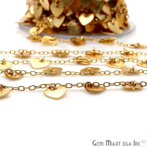 Heart Finding Gold Plated Soldered Station Rosary Chain - GemMartUSA