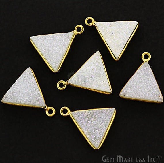 White Druzy Triangle 12mm...