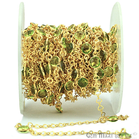 Peridot 6mm Round Gold...