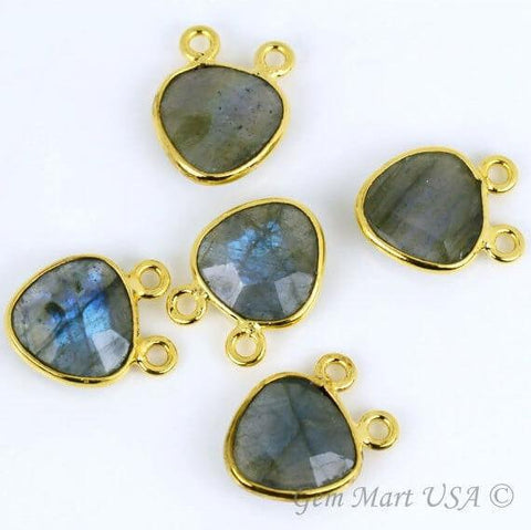 Trillion 10mm Cat Bail Gold Plated Bezel Gemstone Connector