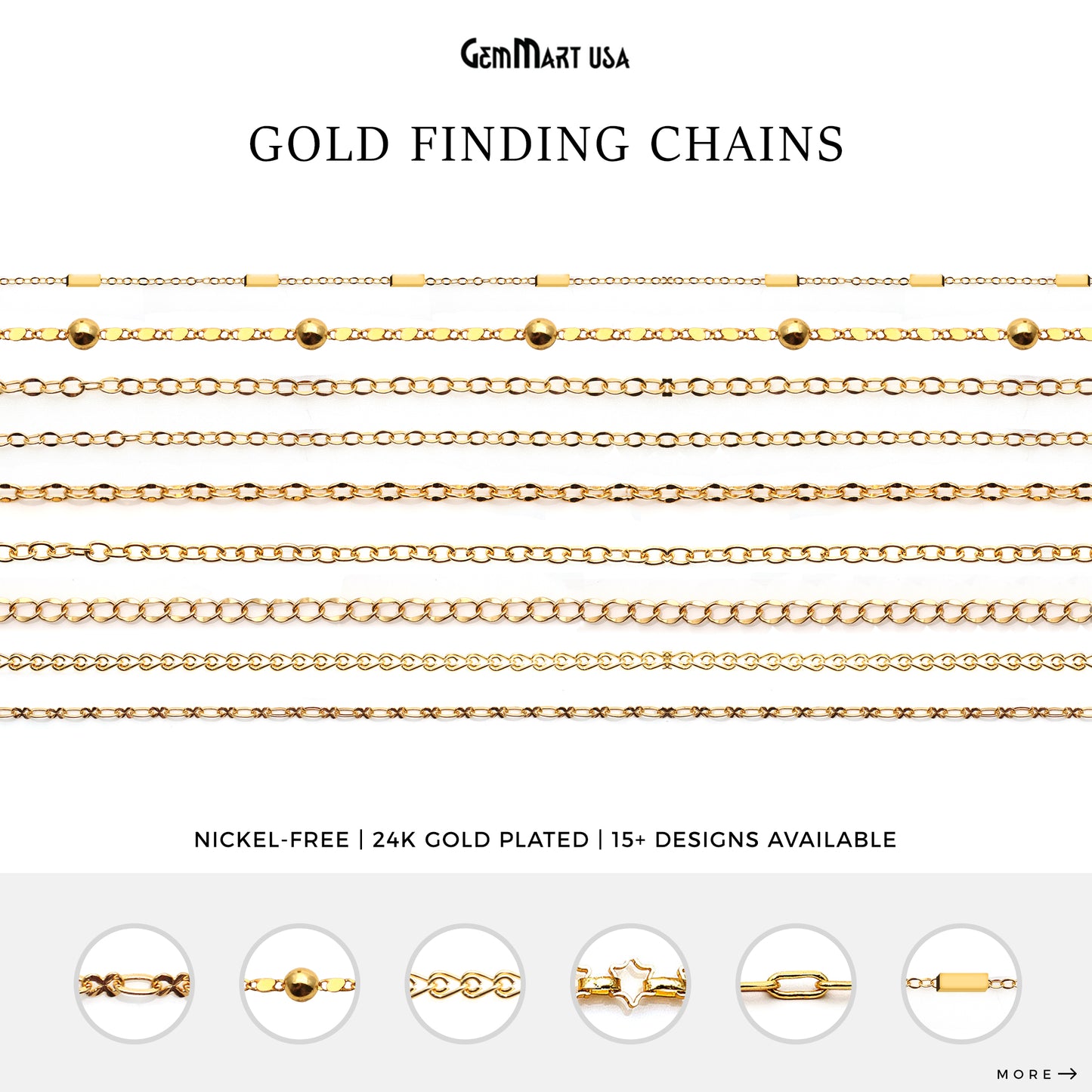 Dainty Gold Plated Wholesale DIY Jewelry Making Supplies Chains