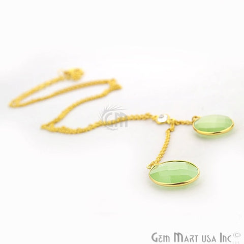 Handmade 24k Gold plated 18inchï¾� Necklace of Green Chalcedony Gemstone - GemMartUSA (762588069935)