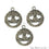 Smiley Shape Diamond Charms Pendant, 18x15mm 925 Sterling Silver Pave Charms Pendant - GemMartUSA (755144523823)