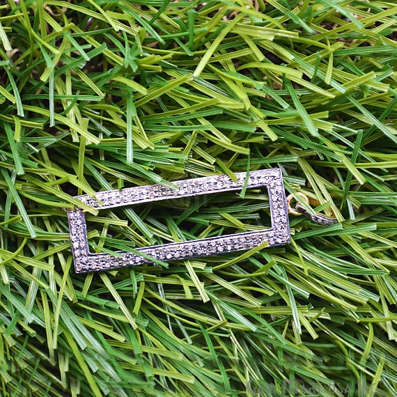 Rectangle Shape Pave Diamond...