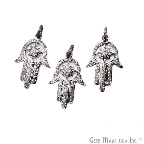 Pave Hamsa Diamond Charm...
