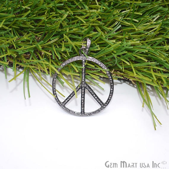 Pave Peace Diamond Charm...
