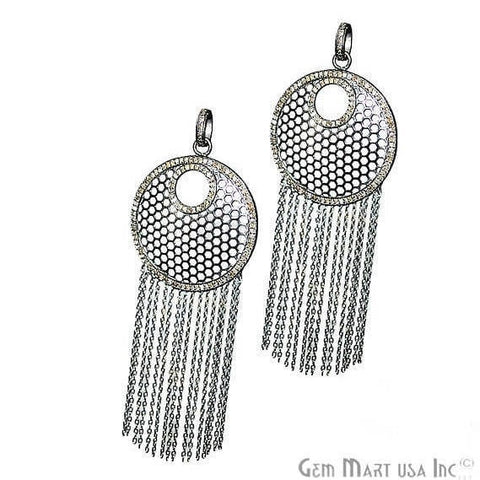 Pave Honeycomb Diamond Charm Pendant, Sterling Silver Necklace Charm Pendant - GemMartUSA (763628912687)