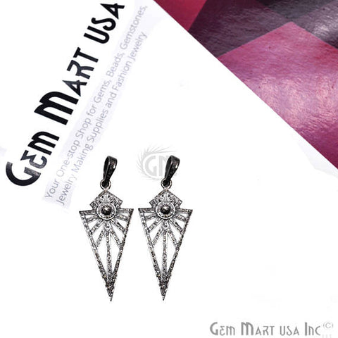 Pave Arrow Diamond Charm Pendant, Sterling Silver Necklace Charm Pendant - GemMartUSA (763630452783)