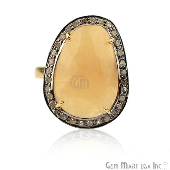 Sapphire with Diamond Pave...