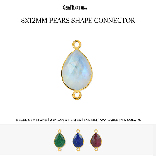 Pear 8x12mm Gold Bezel...
