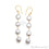 Pearl Round 64x9mm Gold Plated Dangle Hook Earring - GemMartUSA