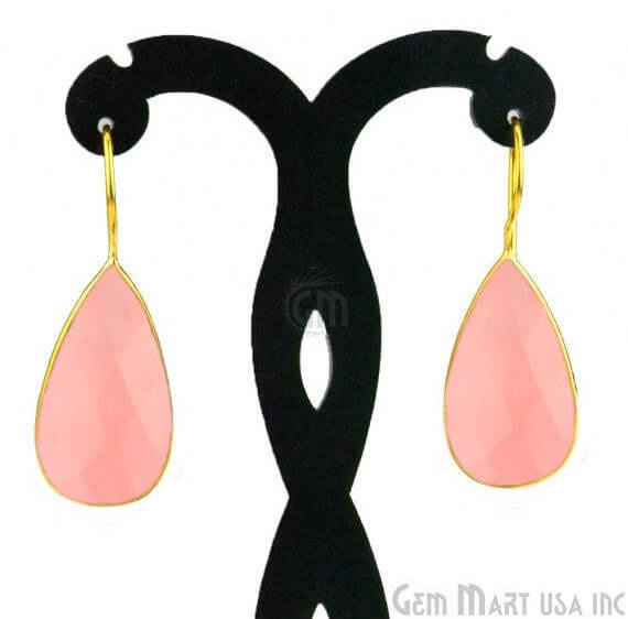Rose Chalcedony 16x47mm Gold...