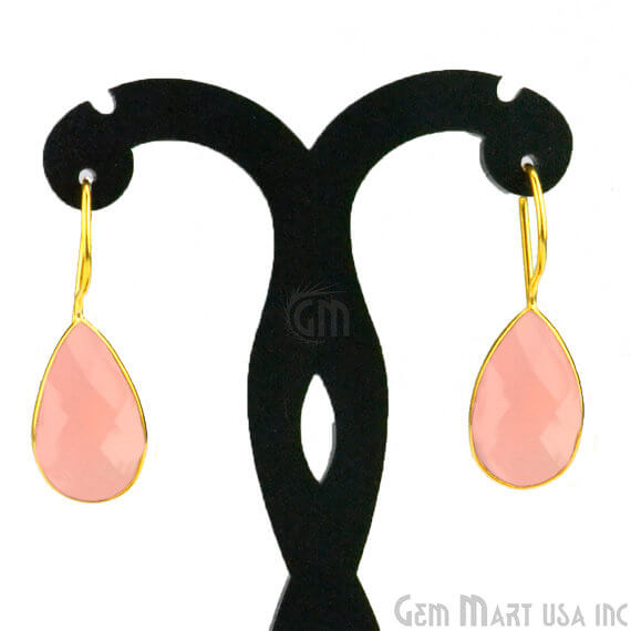 Rose Chalcedony 13x37mm Gold...