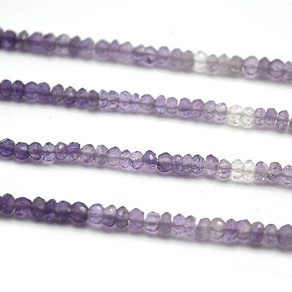 Amethyst Shaded Micro Faceted Rondelle 3-4mm 13Inch Length AAAmazing quality Jewelry Making Supply Beads (RLAA-70010) - GemMartUSA (762686832687)