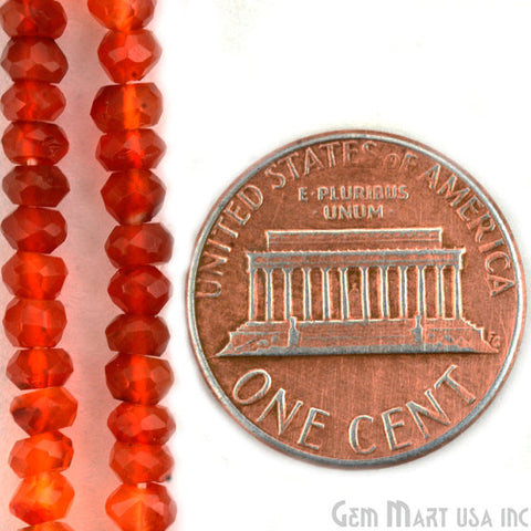 Carnelian Shaded Micro Faceted Rondelle 3-4mm 13Inch Length AAAmazing quality (RLCN-70010) - GemMartUSA (762702168111)