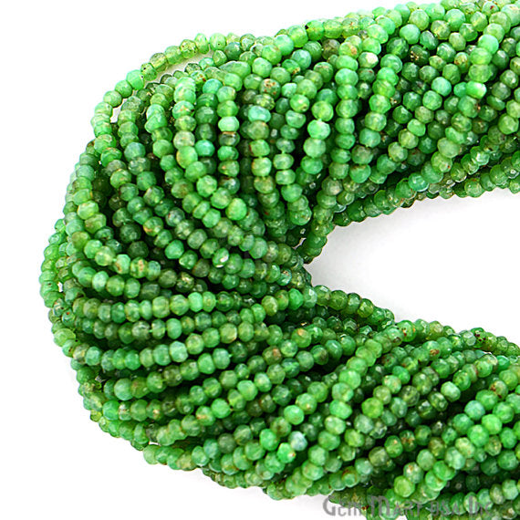 1 Strand AAA Chrysoprase Micro Faceted Rondel 3-4mm 13Inch Length Amazing quality 100 Percent Natural (RLCP-70005) - GemMartUSA (762704068655)
