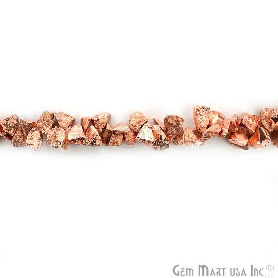 1 Strand Copper Pyrite AAA High Quality Rough Nugget Chips 10Inch length Jewelry Making Supply (RLCP-70011) - GemMartUSA (762895728687)