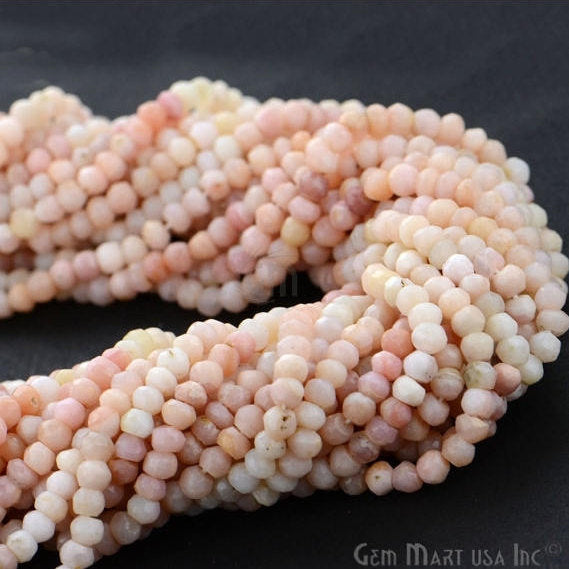 Pink Opal Rondelle Beads,...