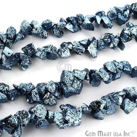 1 Strand Sky Blue Pyrite AAA High Quality Rough Nugget Chips 10Inch length Jewelry Making Supply (RLSB-70011) - GemMartUSA (762897924143)