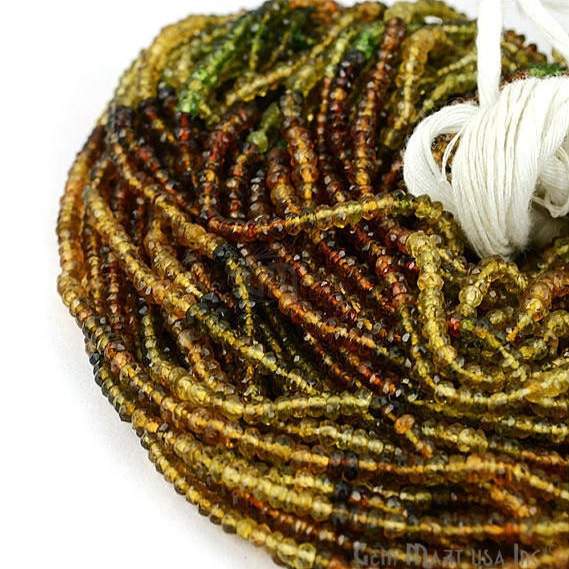 Petrol Tourmaline Rondelle Beads,...