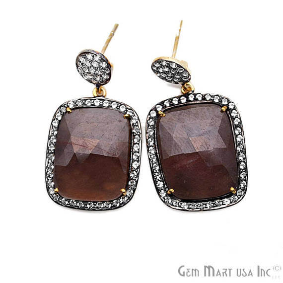 Red Sapphire With Cubic...