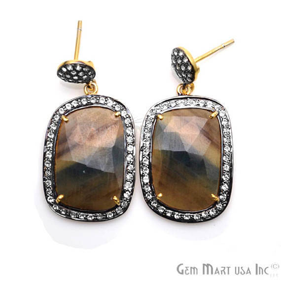 Brown Sapphire With Cubic...