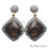 Brown Sapphire With Cubic Zirconia Pave Diamond 25x40mm,Gold Vermeil Dangle Drop Stud Earring - GemMartUSA