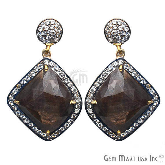 Brown Sapphire With Cubic...