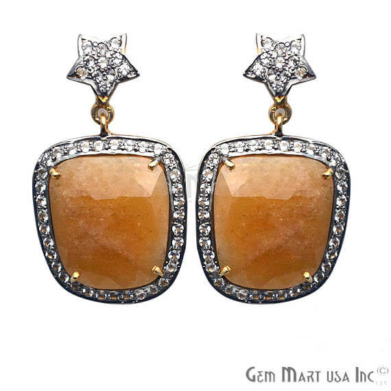 Orange Sapphire With Cubic...