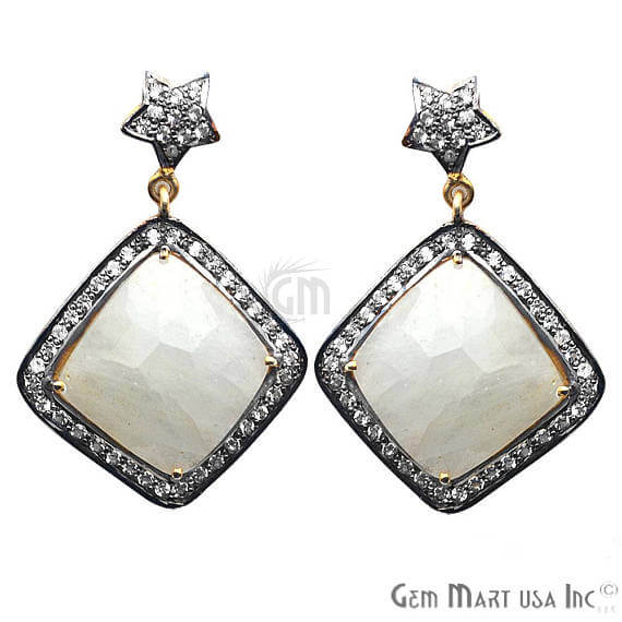 White Sapphire With Cubic...