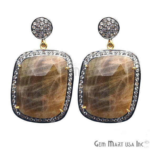 Brown Sapphire With Cubic...